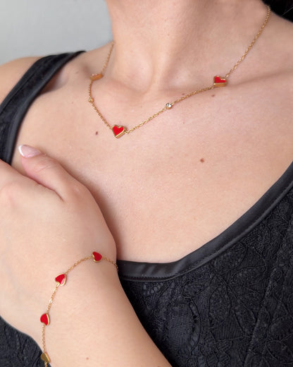 Red Hearts Necklace